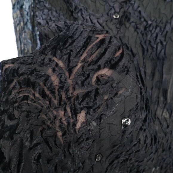 Komarov Textured Shirt Womens L Black Whimsigoth Fairy Grunge Dark Feminine Edgy - Picture 6 of 16